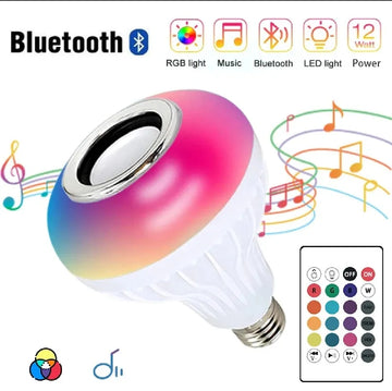 2 in 1 Rechargeable Bluetooth LED Music Bulb With Remote Control